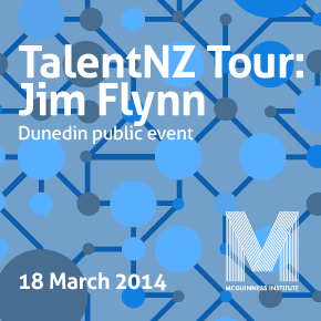 TalentNZ Tour: Jim Flynn speaks about university bureaucracy at the Dunedin public event