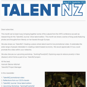 TalentNZ Newsletter Issue 10 Out Today!