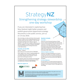 Strengthening strategy stewardship one-day workshop 14 July: Registrations now open