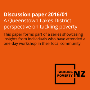 Discussion paper 2016/01 – A Queenstown Lakes District perspective on tackling poverty