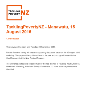 Survey on the 32 ‘hows’ from the TacklingPovertyNZ Manawatu workshop