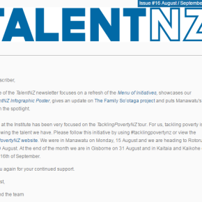 Issue 16 of the TalentNZ newsletter is now published!