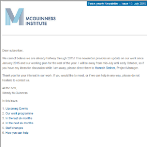 McGuinness Institute Newsletter Issue 15 Out Now!
