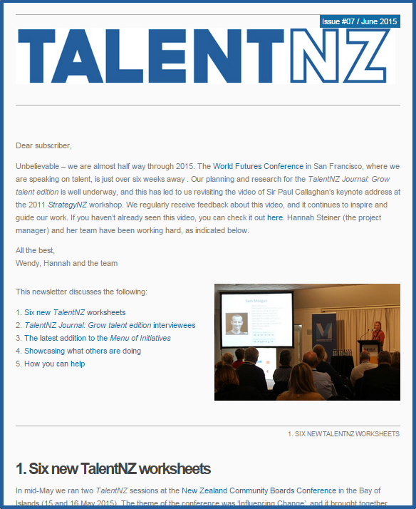 TalentNZ newsletter - Issue 7 image border