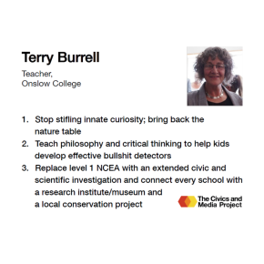 Terry Burrell shares her views on Civics and Media in New Zealand (7/10)