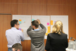 Participants analysed the key ideas from the speakers' presentations.