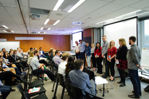 Participants present their ideas to the Treasury officials